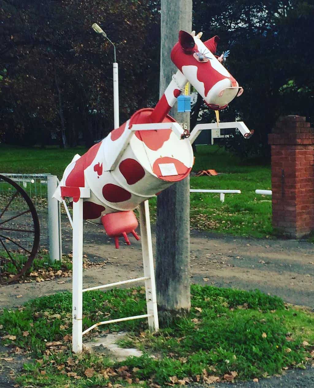 THIS is a cow letterbox, with eyelashes. Must get a lot of mail.