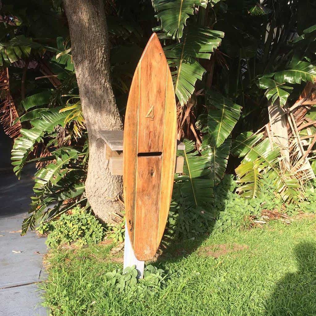 Tiny surfboard letterbox