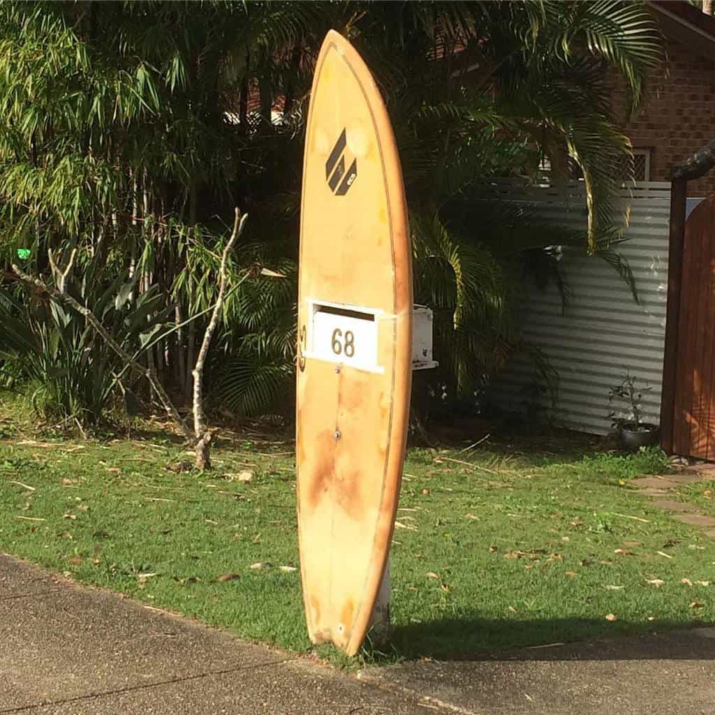 Another surfboard letterbox. Great recycling appropriate to the area