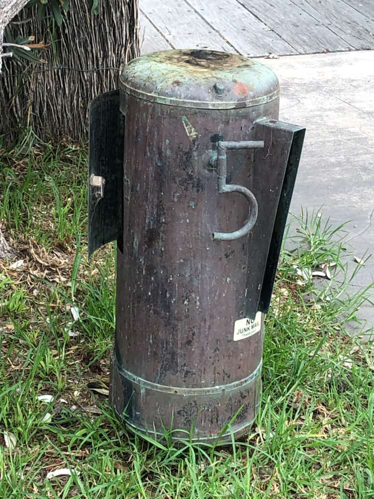 Old gas bottle letterbox