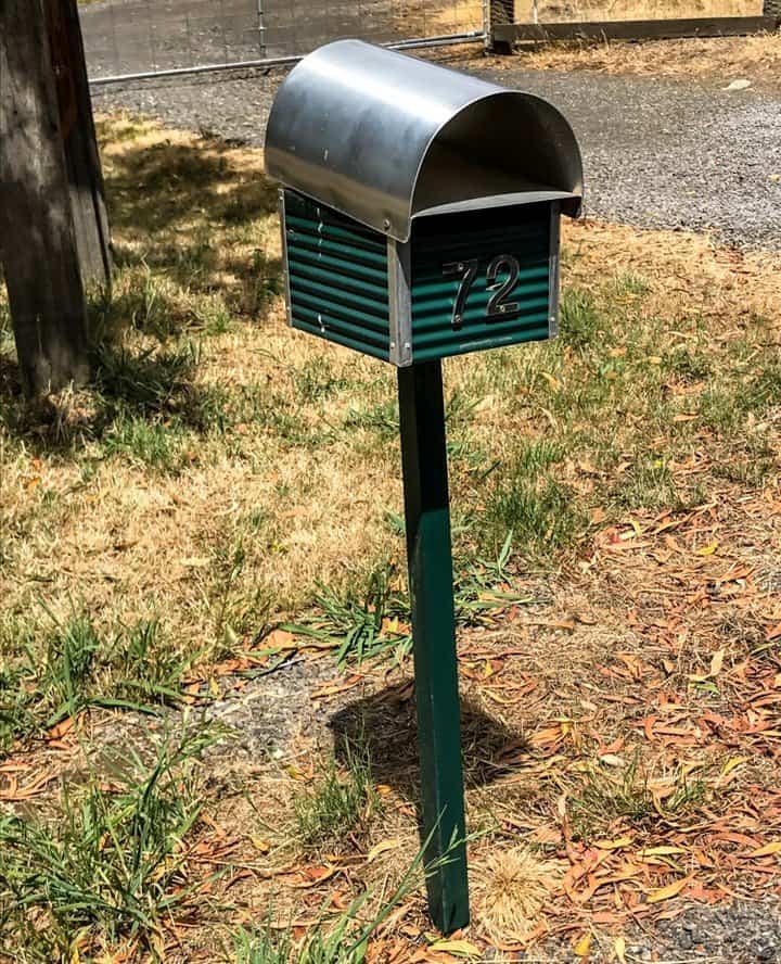 Corrugated iron letterbox